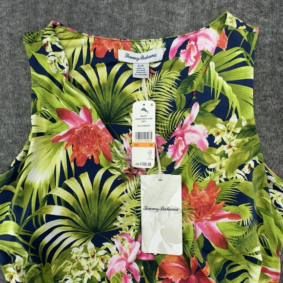 NWT Tommy‎ Bahama Paradise Perfect Midi Dress Maui Garden Navy Size Small - Picture 6 of 8